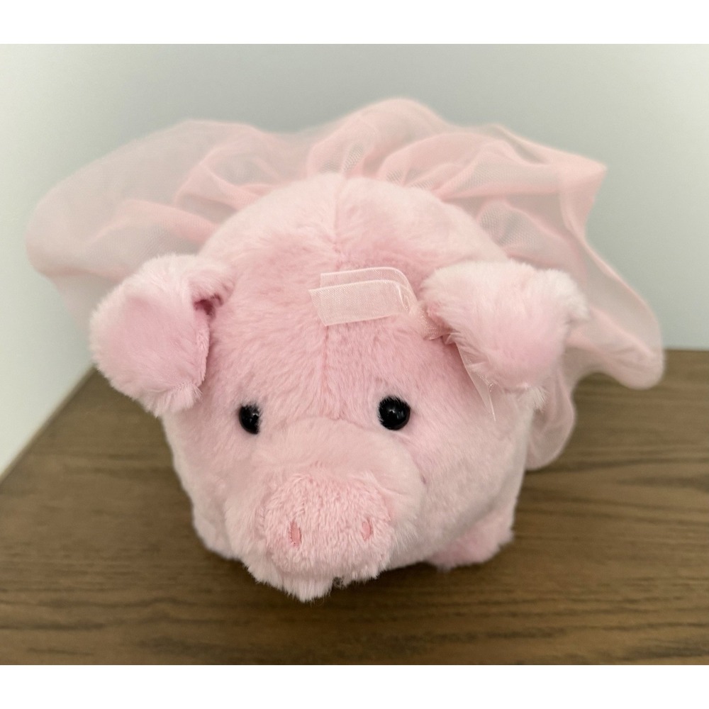 Aurora Pink Pig Plush Ballerina Tutu Stuffed Animal Cute Nursery Toy 7" EUC